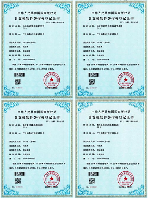 熱烈慶祝夜通航船用監(jiān)控及水上救援裝備榮獲四項軟著證書